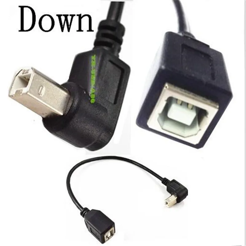 USB кабель для принтера 25 см 2 0 B штекер на гнездо Удлинительный вверх вниз вправо