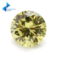 316mm olive yellow aaaaa cz stone brilliant round cut cubic zirconia for sale