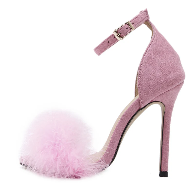 Pink Женские пикантные босоножки; Туфли-лодочки; женская обувь на высоком каблуке; Летние босоножки; женские вечерние туфли с открытым носком и ремешком на щиколотке; свадебные туфли-лодочки - Цвет: Pink