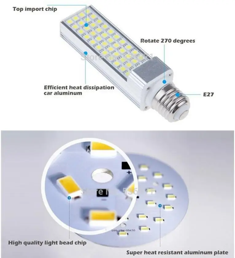 10 шт. светодиодная кукурузная лампа SMD 5050 Светодиодная 180 degeree AC85 265V 7 Вт 9 12 13 15 16 E27