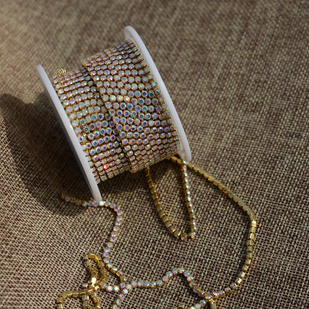 10 ярдов/рулон цветная Серебряная Золотая коготь цепь для обрезки ювелирных