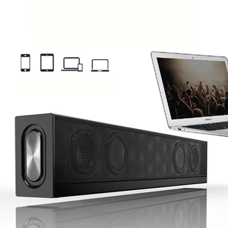 Высокая мощность 20 Вт звуковая панель двойной динамик сабвуфер Портативная