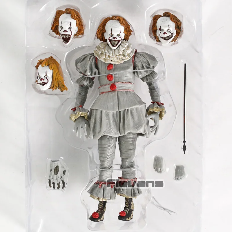D no box NECA фильм ужасов Стивен Кинг это Pennywise Джокер клоун классический канализационная сцена Pennywise набор аксессуаров ПВХ фигурка игрушка - Цвет: D no box
