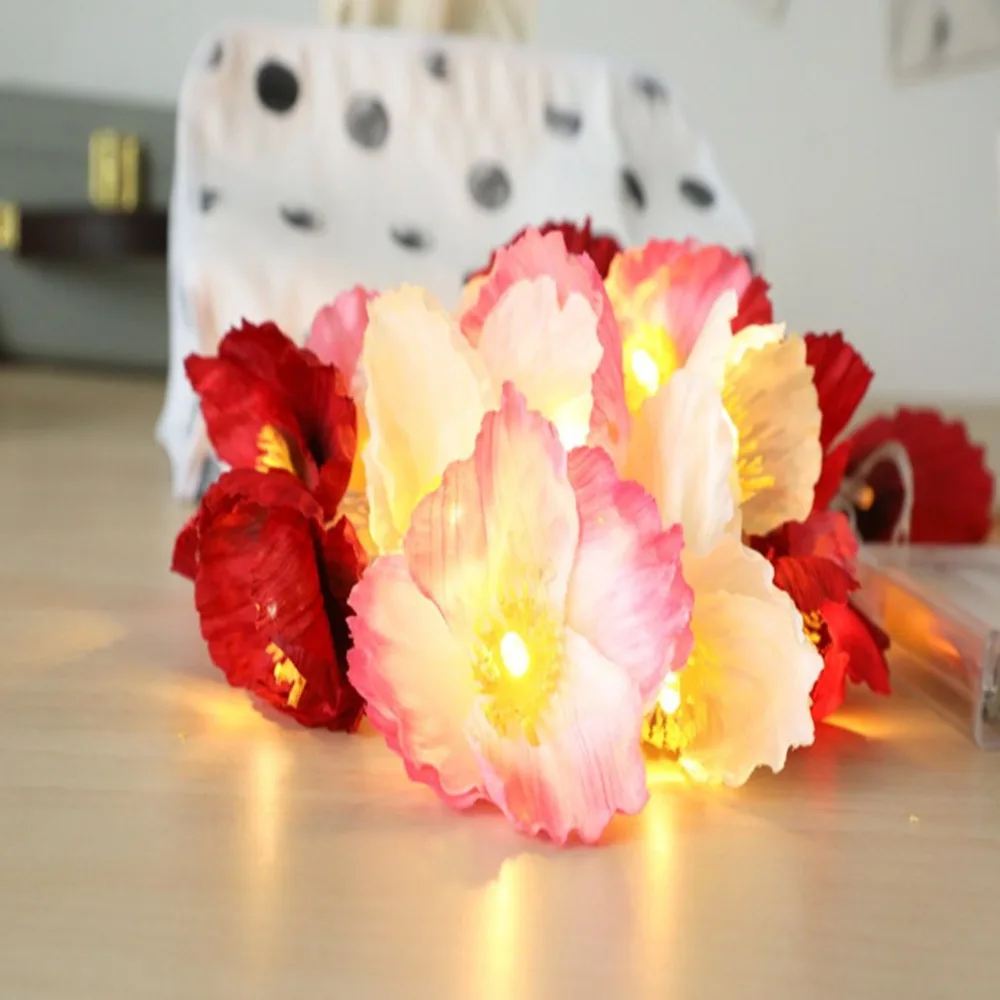 

10/20 LED String Light Christmas Orange Thistle Flower String Lighting Battery LEDFairy Light Party Decor Lamp DC12V Sale