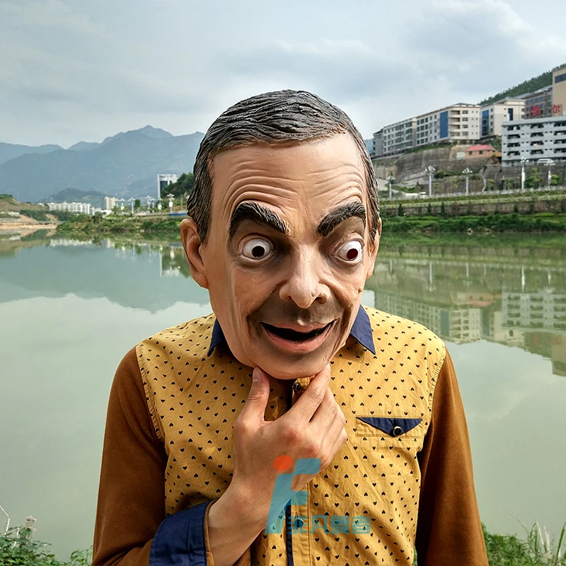 Новое качество Симпатичные Косплэй забавные Cos Mr Bean маскарадные латексные маски
