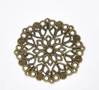 Бесплатная shipping-50Pcs с бронзовой филигранью под старину цветок Обертывания Разъемы металлические изделия для украшения DIY фурнитура Разъемы 35 мм J0038