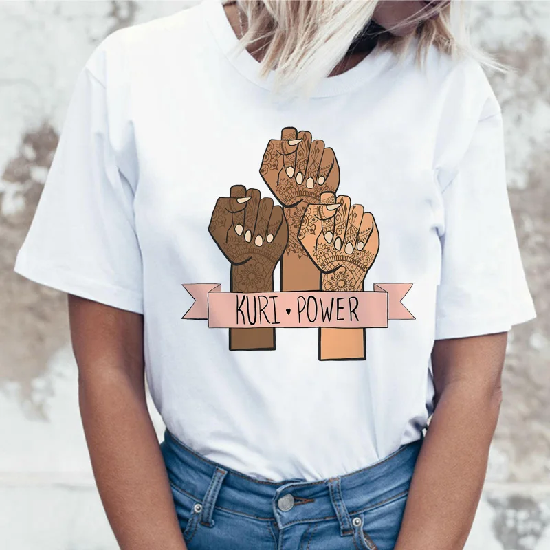 Feminist Girl power Tee Feminism Graphic Summer Feminism Футболка Топ Харадзюку Женская футболка Kawaii футболка женская с принтом - Цвет: 2679