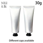 Серебристая пластиковая бутылка для крема для рук, 30 мл, косметическая бутылка для губ, мягкая трубка, крем для глаз, бутылочки для выдавливания, бесплатная доставка