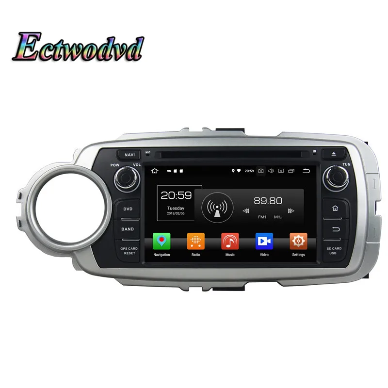 Ectwodvd Octa Core 4G Android 8.0/Quad 8.1 Car Multimedia DVD Player For Toyota Yaris 2012 2013 Left GPS | Автомобили и мотоциклы