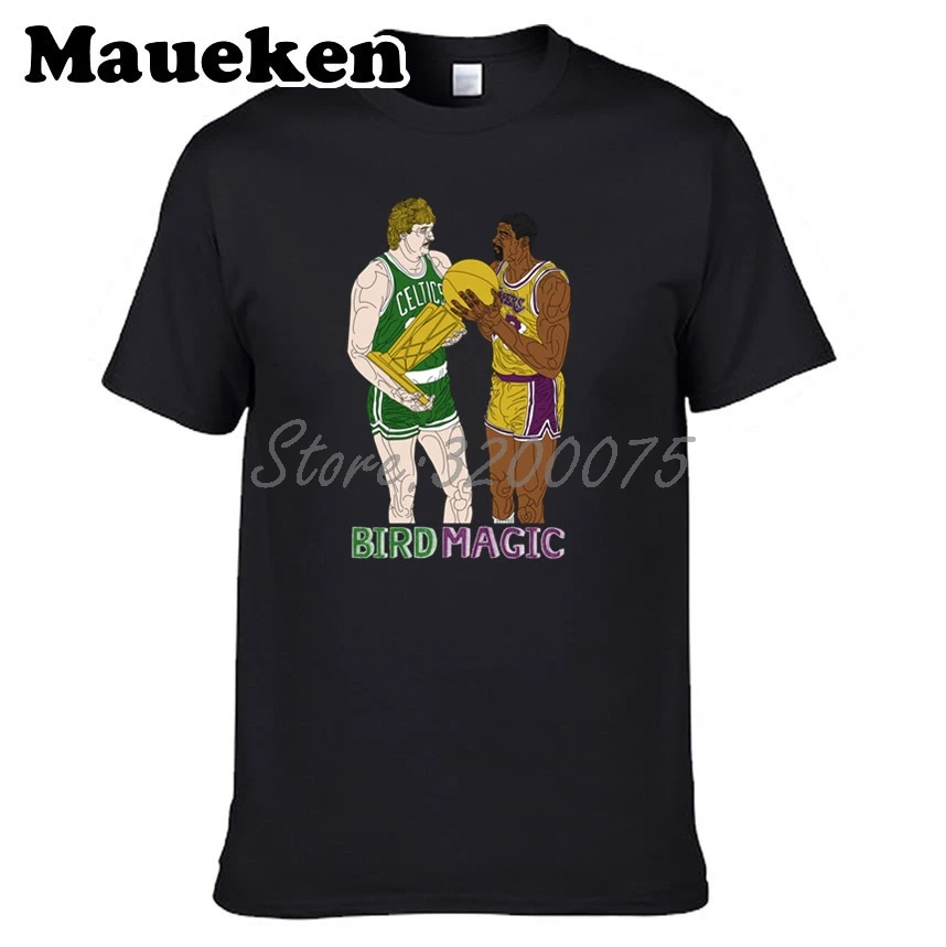 Мужская футболка с круглым вырезом Birdmagic Larry Bird 33 Magic Earvin Johnson 32 для чемпионов