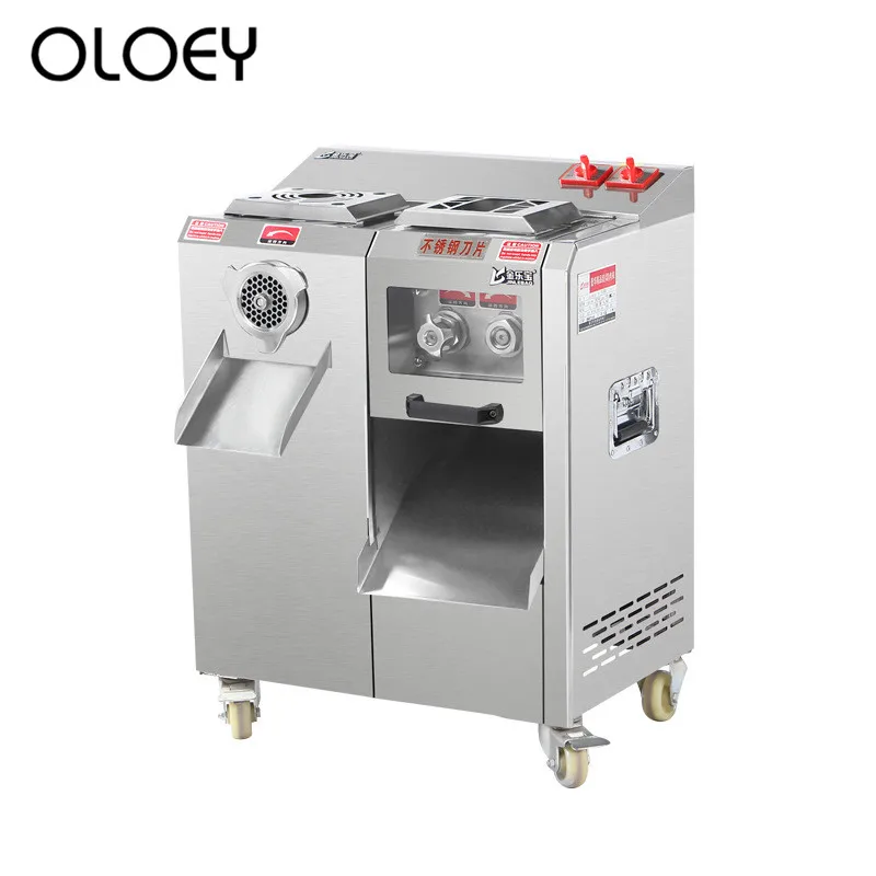 Dual use Измельчения мяса Slicer коммерческих Приспособления Нержавеющая сталь высокое Мощность Съемная Электрический Slicer Shred фарш клизма машина - Цвет: Dual use
