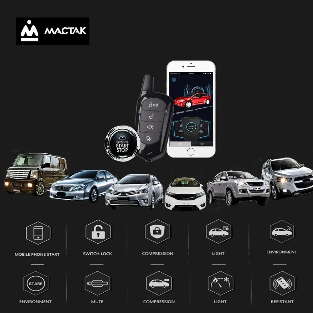 MACTAK PKE мобильный телефон управление Автомобильный ключ Запуск без ключа система доступа мобильный телефон удаленный запуск вибрационная сигнализация Функция 928A