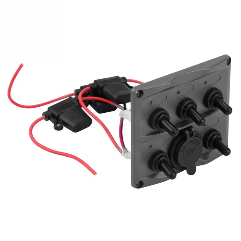 5P 12/24 В Автомобильная Лодка RV яхта ВКЛ./ВЫКЛ. Переключатель панель + 5 3 4 а USB