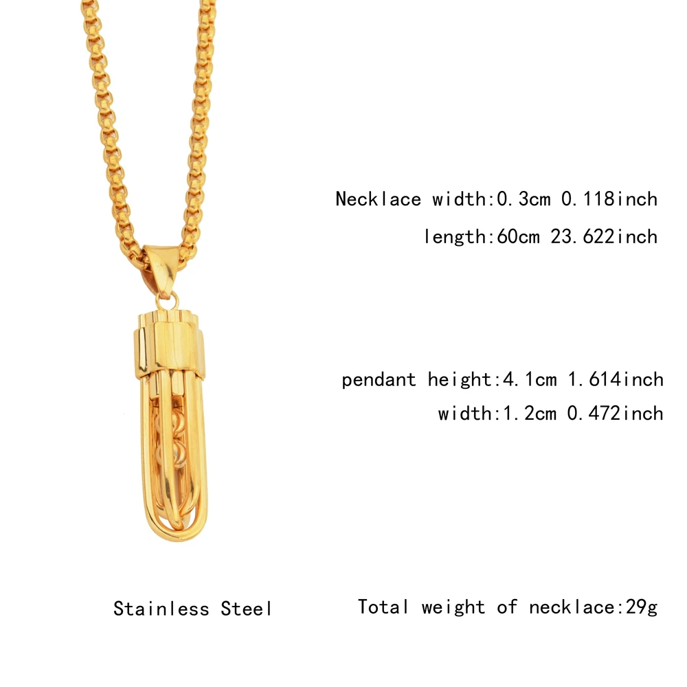 2017 Новый хип-хоп ГУФАН стальной шар подвеска цилиндрической формы ожерелье из