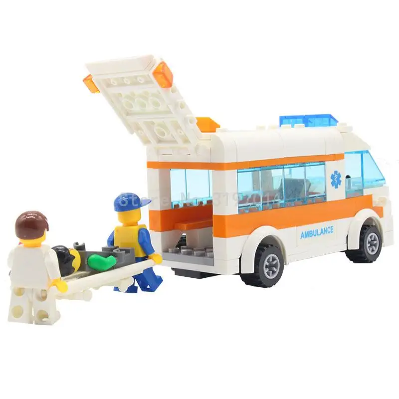 KAZI 85010 City Rescue Team Ambulance Bricks Educational Learning DIY Building Blocks Model Sets Kids Toys | Игрушки и хобби