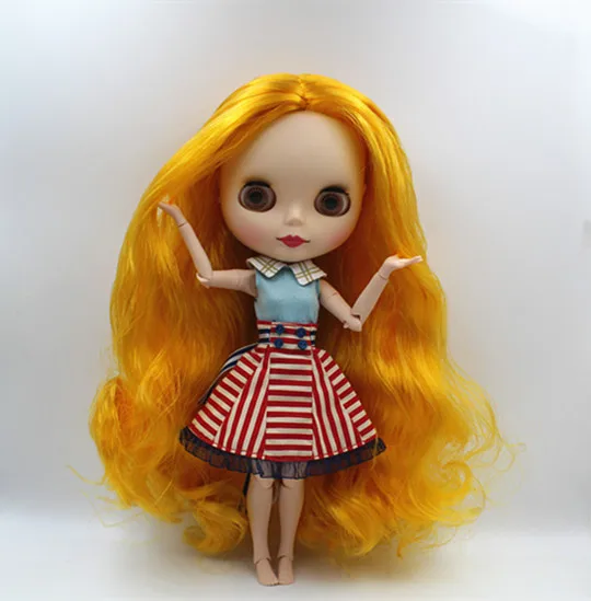 Blygirl Blyth кукла куртка с золотистой подкладкой скраб лицо Обнаженная 30 см