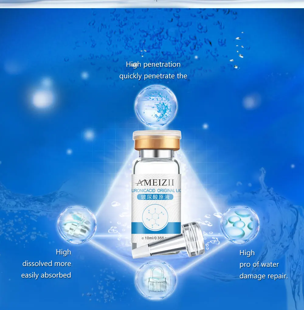 Ameizii чистая Гиалуроновая кислота 24k золото лифинг отбеливающая Сыворотка для лица Антивозрастная богатая витамином c e коллагеновая эссенция для ухода за кожей