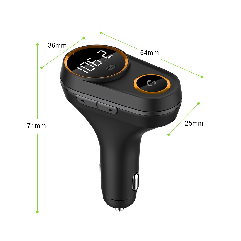 Fm-передатчик Bluetooth автомобильный вращающийся скрытый двойной USB 2.4A автомобильное