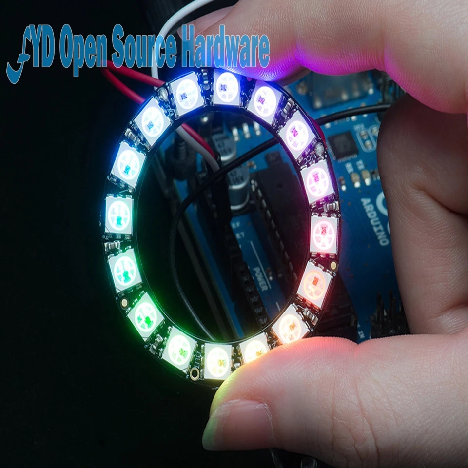 16 бит WS2812 5050 RGB светодиодная умная полноцветная лампа кольцо макетная плата