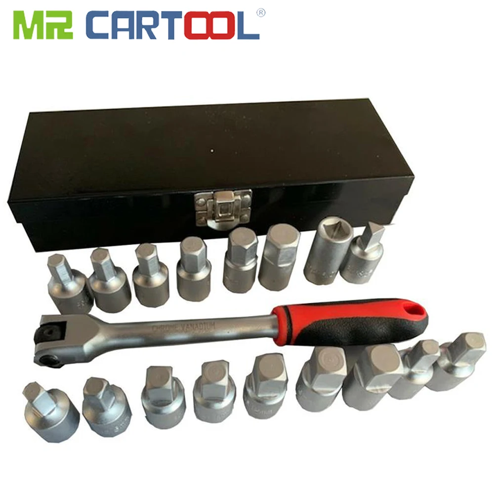 Mr Cartool 18 шт. универсальная сливная Вилка Набор торцевых ключей отстойные масляные