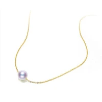 sinya au750 18k gold classical natural high luster perfect round pearl pendant charm necklacediy jewelry for girls women