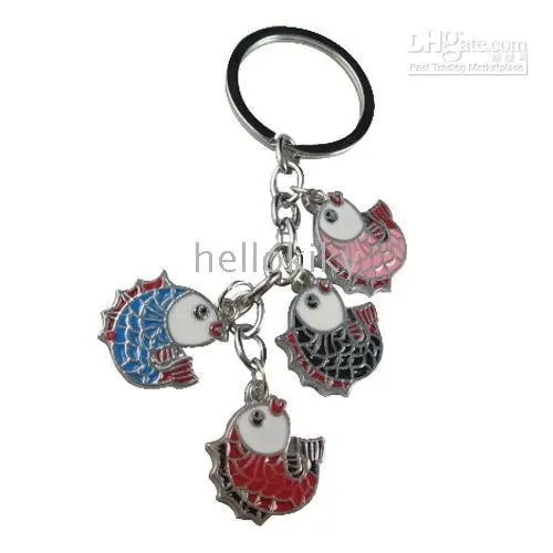

10PCS Enamel Carp fish charm keychains M18789