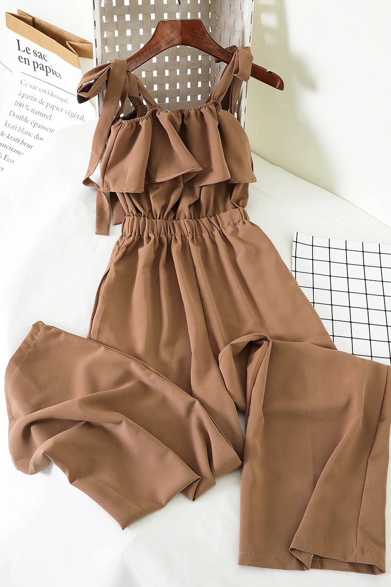 2019 новые модные женские комбинезоны топ-труба брючный костюм с бретельками