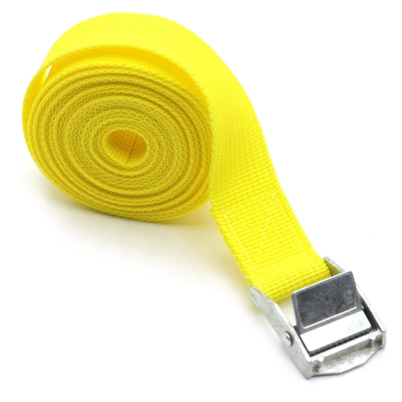 Yellow 1 м 2 м 3 м 5 м* 25 мм Автомобильный Натяжной ремень крепкий храповый ремень багажная сумка грузовое крепление с металлической пряжкой - Цвет: Yellow