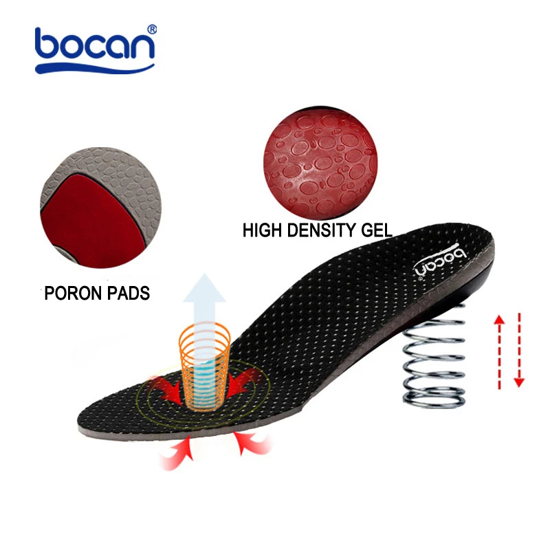 BOCAN Orthopedic insoles for flat foot orthopedic arch support man and women shoe insoles shock absorption insoles 6010