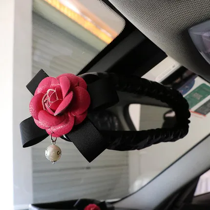 Серия Camellia, наборы, аксессуары для салона автомобиля, кожаный чехол на руль, авто Кристалл, подголовник, подушки, коробка для салфеток, подлокотник - Название цвета: Mirror cover
