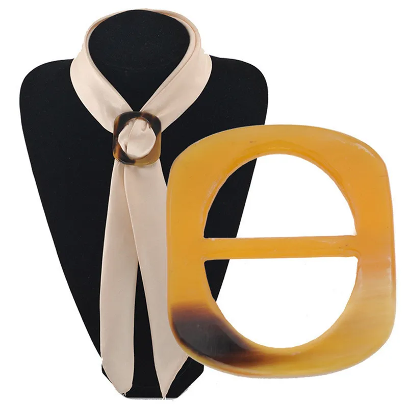 RUNMEIFA Wholesale New Natural Horn Silk Scarf Buckle Fixed Weeding Women/Ladies Fashion Buckle High Quality Gifts Free Shipping - Окраска металла: 6