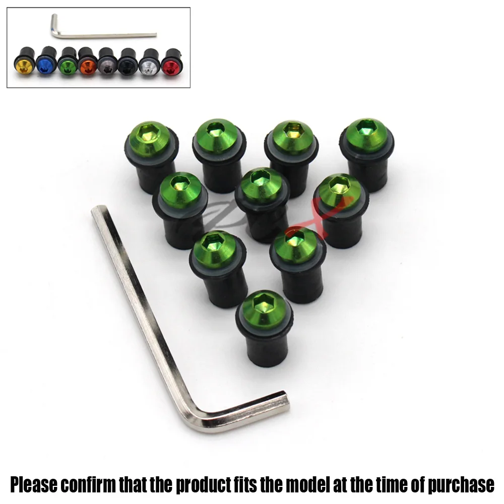 

10Ps For HONDA CBR600 RR/F4I/F4 VFR 800 STEED 1000RR CB1000R Motorcycle Accessories Windshield Bolts Screw Nut Fastener Kit 5mm