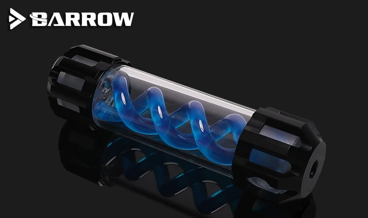 black and blue Курган 205 мм X 50 мм двойная спираль Т-вируса Цилиндрический бак с водяным охлаждением охлаждающей жидкости A-RGB светильник системы PMMA+ алюминиевая черная крышка - Цвет лезвия: black and blue