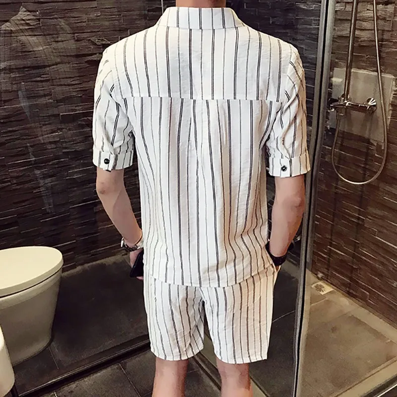 V Форма Лето Для мужчин комплект из двух предметов футболка с коротким рукавом и