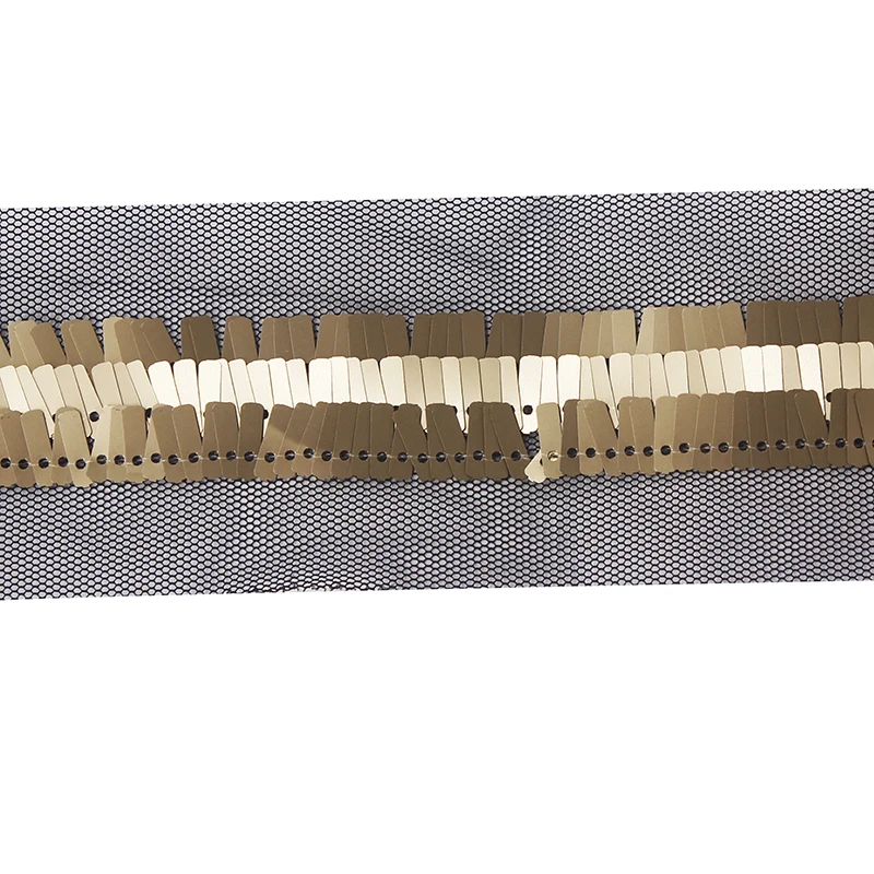 20 ярдов черная фатиновая кружевная отделочная лента с золотой стандартной