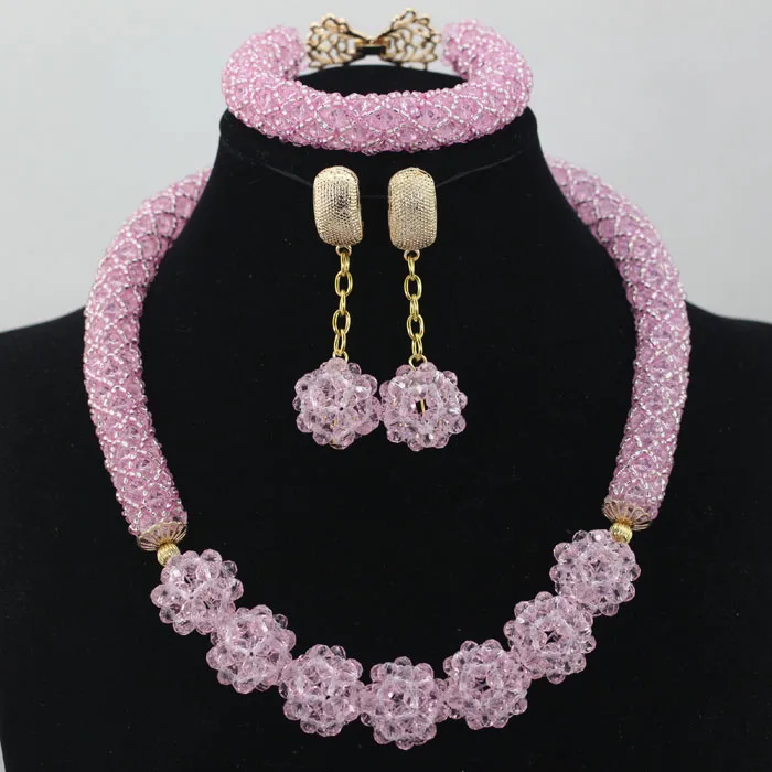 2016 Последние Африканские свадебные комплекты ювелирных изделий милый розовый
