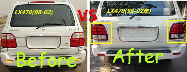 Комплект из 4 предметов стайлинга автомобилей для Lexus LX470 1998 ~ 2007 задних сигнальных