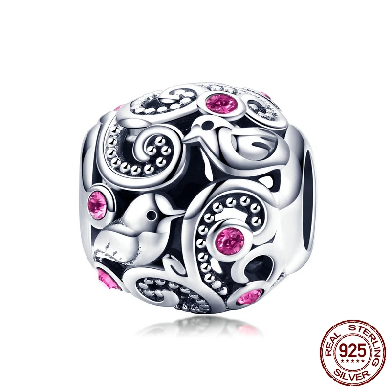 FURUYA 925 пробы Серебряные Подвески подходят Pandora Браслеты Ожерелья Любовь мессенджер любовь птица бусины ювелирные изделия