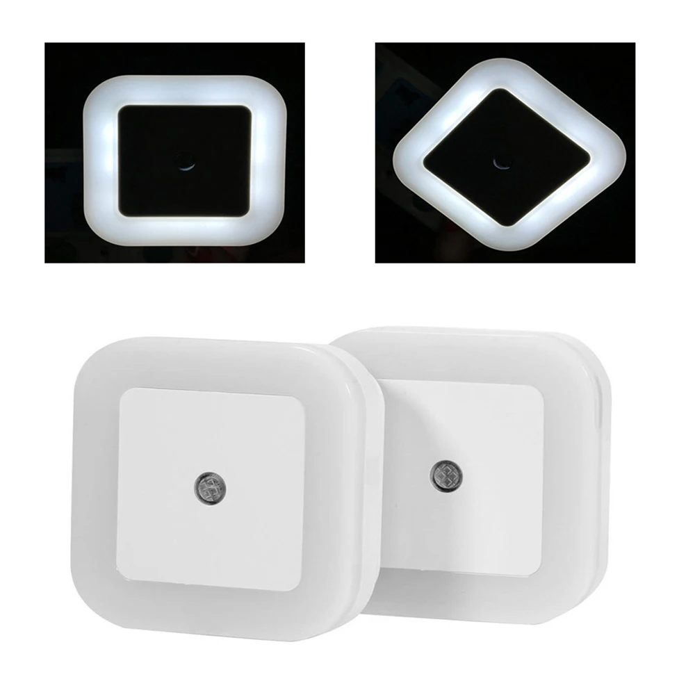 Ночник квадратной формы с евророзеткой/американской розеткой умный сенсорный