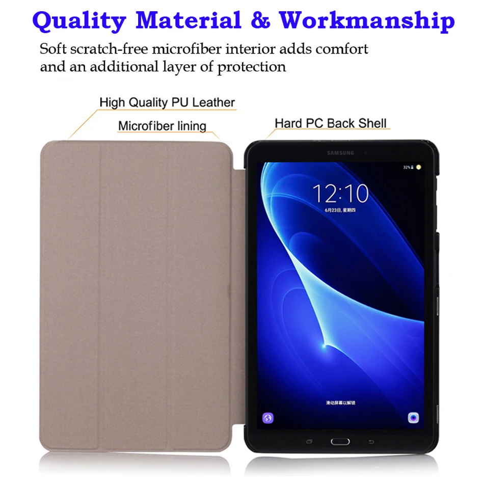 Тонкий магнитный складной чехол для samsung Galaxy Tab A6 10,1 SM-T580 SM-T585, защитный чехол для планшета+ пленка+ стилус