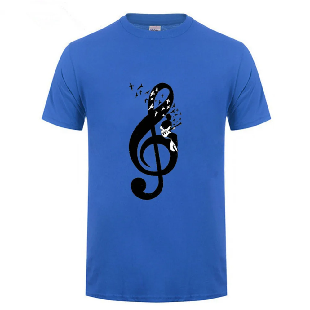 Новинка 2018 Мужская футболка в деловом стиле с изображением скрипичного