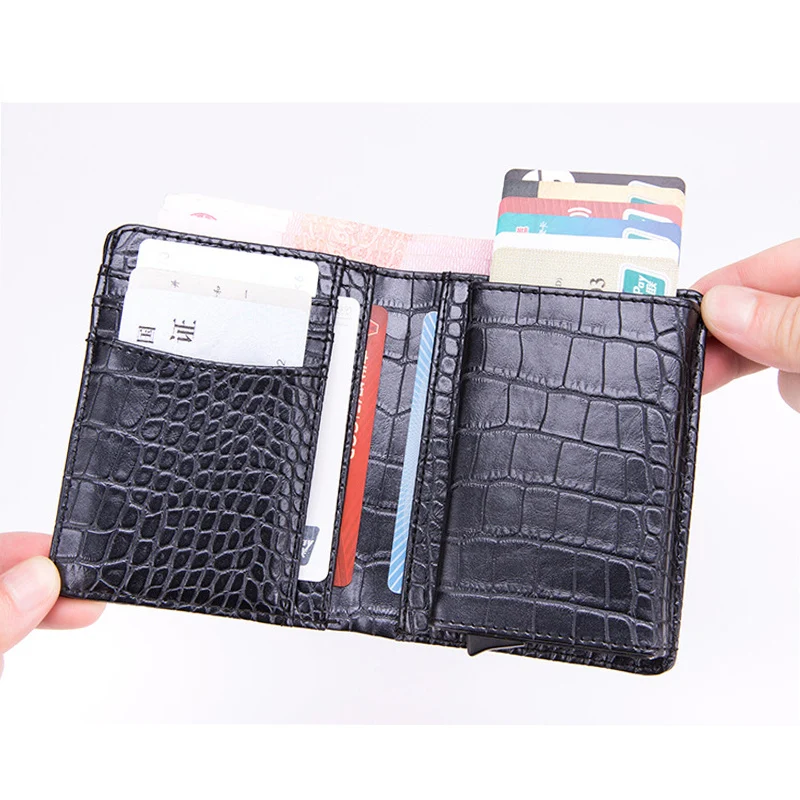 BISI GORO New 2019 RFID Wallet Black Credit Card Holder Single Box Luxury Business Hoder for Men and Women Dropshipping | Багаж и сумки