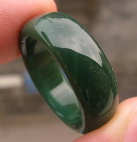 free shipping 11741 antique old chinese natural green stone ring | Украшения и аксессуары