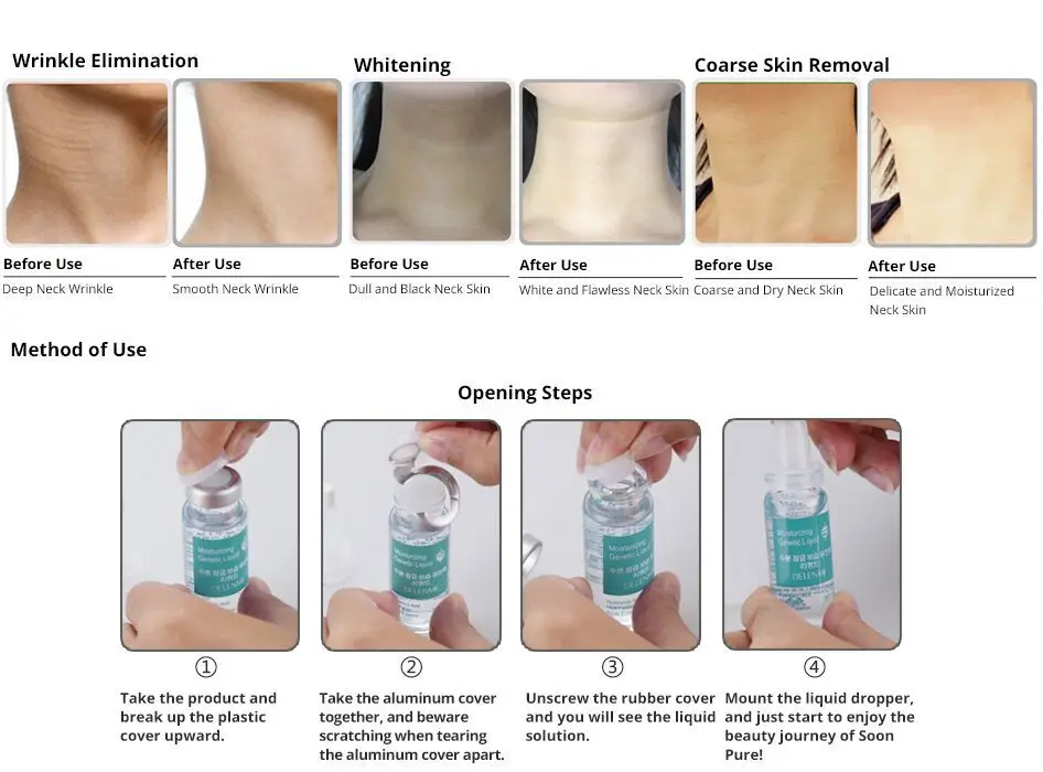 SOONPURE Выпариваемый раствор для уход за кожей шеи|Сыворотка| |