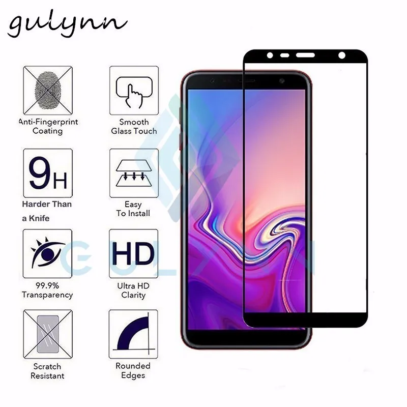 Полноэкранная Защита для Samsung Galaxy A5 A6 A7 A8 J4 J6 J3 J5 J7 Plus Prime A51 A71 A91 закаленное стекло