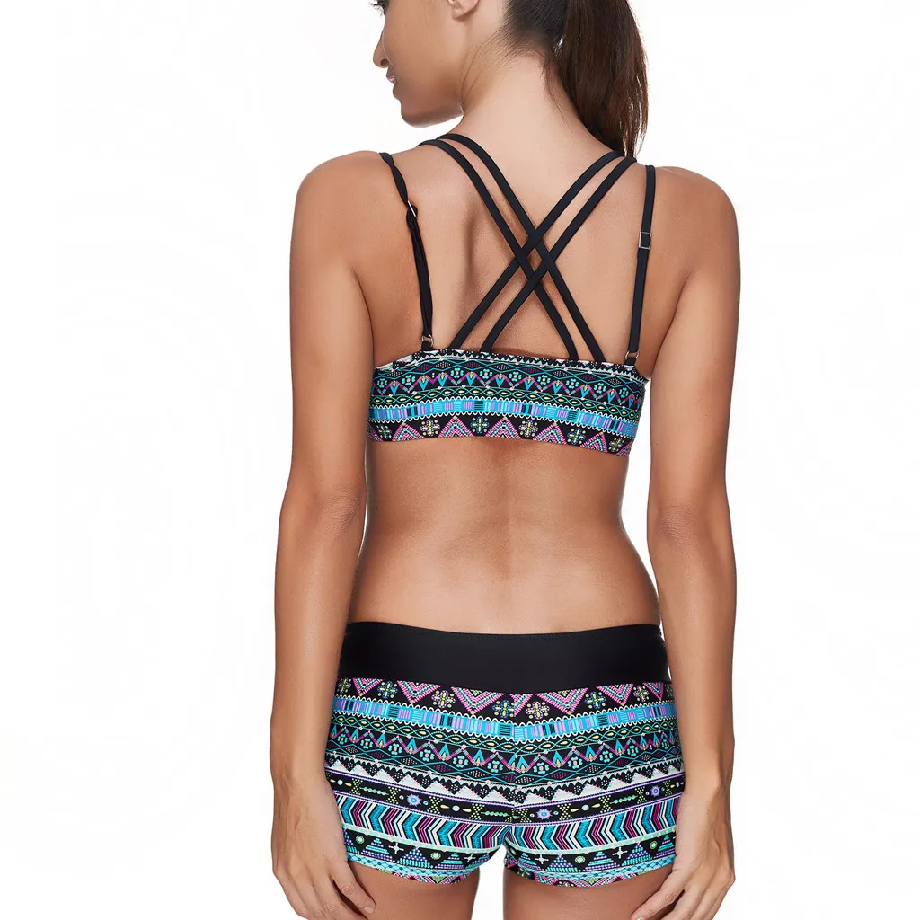 SAGACE три предмета сексуальное бикини с принтом сетчатая ткань топ на бретелях