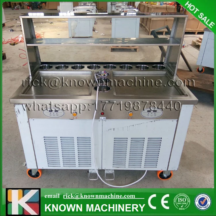 2 square pans and 11 topping tanks of ice cream roll machine with R410A Refrigerant (Free shipping by sea) | Бытовая техника