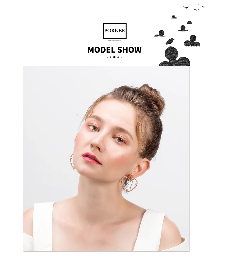 ORSA JEWELS Новое поступление покер Висячие серьги для девочки Красная сердечная форма Красный AAA CZ Роскошные серьги модные вечерние украшения OE228