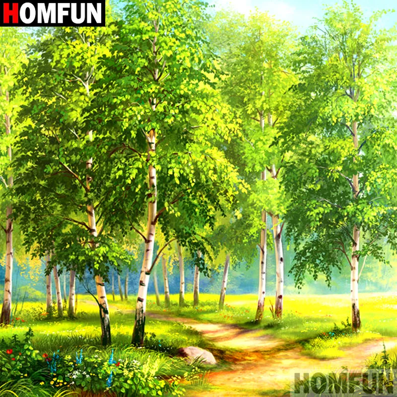 HOMFUN Full Square/Round Drill 5D DIY Diamond Painting &quotTree landscape painting&quot 3D Embroidery Cross Stitch Decor Gift A16795 | Дом и