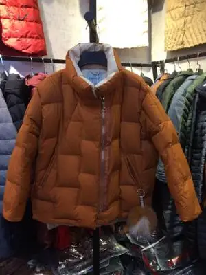 Новое поступление, новинка, Женское пальто на утином пуху, Женская куртка, парка больших размеров, свободная зимняя одежда, красный, желтый, черный - Цвет: Коричневый